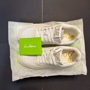 Sam Edelman Womens White and Cream Harper Lace-Up Sneakers Size 7.5M